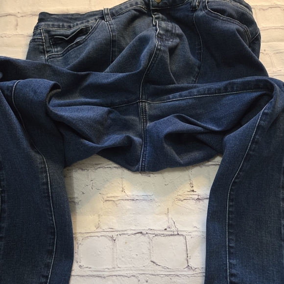 Kate & Mallory Denim Jeans Princess Seam Front Ankle Slit Size:14 - Picture 8 of 9